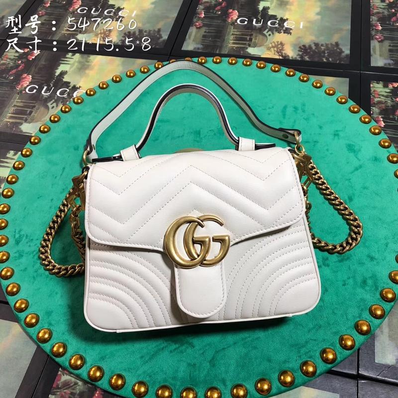 Gucci Chain Shoulder Bag 547260 Full Skin White